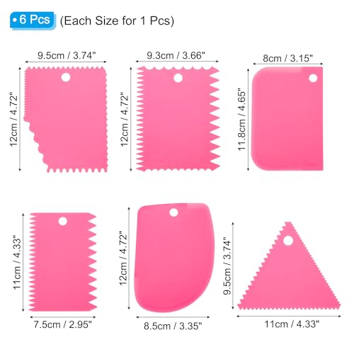 PATIKIL 6 Pcs Plastic Clay Scraper, 1 Set Pottery Tools Soft Carving Scraper Kit Clay Sculpting Tools Ceramics Cutter for Beginners Pottery Modeling, Pink - color: Pink