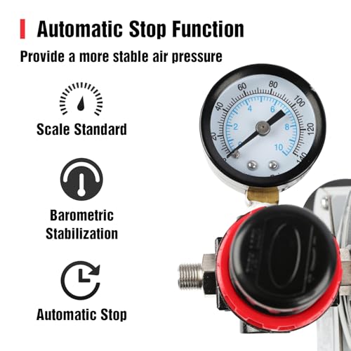 FORNAX Professional Airbrush Kit with Compressor, 0.4 HP Air Compressor for Model Painting with 6 Ft Hose,Cleaning Brushes, and Test Paints for Hobby, Body Tattoo, Model Painting, Automotive Graphic