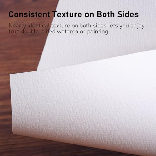 Watercolor Sketchbook A5 (8.3" x 5.8"), 24 Sheets 100% Cotton Cold Press 300GSM 140LB, Refillable Paper with Dual-Sided Consistent Texture, for Watercolor, Gouache, Acrylic & Mixed Media - color: Brown