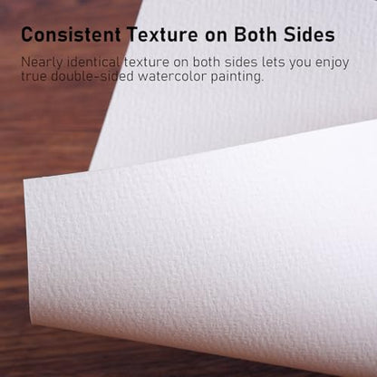 Watercolor Sketchbook A5 (8.3" x 5.8"), 24 Sheets 100% Cotton Cold Press 300GSM 140LB, Refillable Paper with Dual-Sided Consistent Texture, for Watercolor, Gouache, Acrylic & Mixed Media - color: Brown