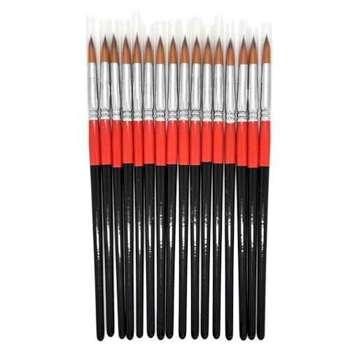 Size #6 Pointed Round Paint Brush Set of 16, Premium Taklon Synthetic Hair - size: Size #6 Pointed Round (16 PCS)