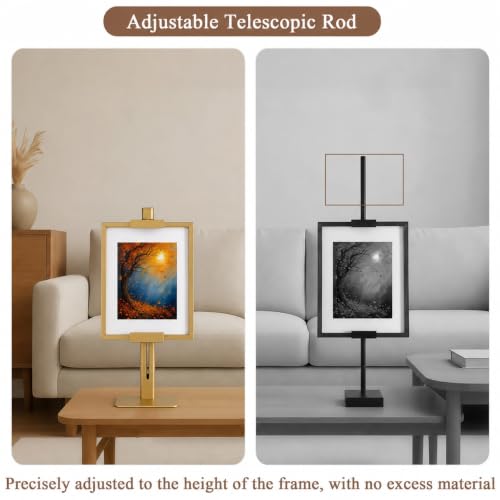 24''Adjustable Metal Tabletop Easel, Picture Frame Stand - color: Gold