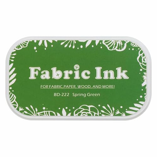 MECCANIXITY Ink Pads for Stamps, 3.7x2.2 Inch Fabric Ink Pad for Cloth, Wood, Paper, Fingerprint, DIY Card Making, Green - color: Green