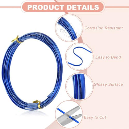 uxcell 18 Gauge Flat Aluminum Wire, 16.40 ft 3mm Wide Aluminum Crafts Wire for Flower Bonsai Crafts Carving DIY Bezel Sculpting Gem Metal Wrap, Dark Blue - color: Dark Blue, size: 3mm
