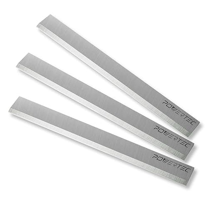 POWERTEC 6 Inch Jointer Blades for Delta 37-190 37-195 37-205 37-220 37-275X, Jet JJ-6CS Jointer, Replacement for Delta 37-658, Jet 708457K Jointer Knives, Set of 3 (14803V) - style: 6" HSS jointer blades