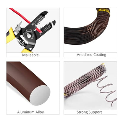 Bonsai Training Wire Kit 3 Sizes, 2.5mm/3.0mm/4.0mm Anodized Aluminum Bonsai Wire, Antique Bronze Aluminum Wire Set for Bonsai Trees Shaping and Training(100g Each Size) - size: 2.5mm/3.0mm/4.0mm