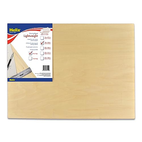 Helix - Wooden Drawing Board - Plain Edge - Lightweight - 18x24 inch | Sketching Outdoors - Up to 80% Lighter Than Most - Smooth Surface - Portable and Durable Art Gear for Professionals - size: 18” x 24”, style: Plain Edge