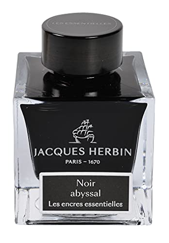 Herbin Hbj13109 Jack Essential Ink 50ml "Deep Sea Black" for Fountain Pen, Glass Pen, Dip Pen
