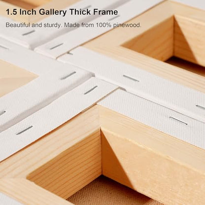 AUREUO 4x4 Inch Gallery Wrapped Canvas - 1.5 Inch Depth 4 Pack - 10 Oz Triple Gesso Primed 100% Cotton Square White Artist Canvases for Acrylic & Oil Paints - size: 4"x4" Gallery