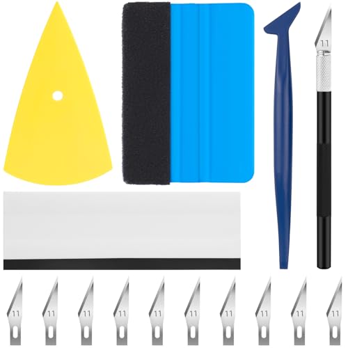 15PCS Window Tint Kit, Felt Squeegee for Vinyl, Window Tint Tools - size: 15 Pack