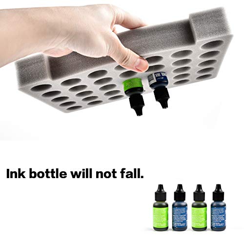FULLCASE Alcohol Ink Storage Case, 35-Bottle Paint Organizer | Portable Case Holds 35 Small Ink or Paint Bottles for Artists, Tattoo Supplies, Crafts, Classes and Travel, Box Only