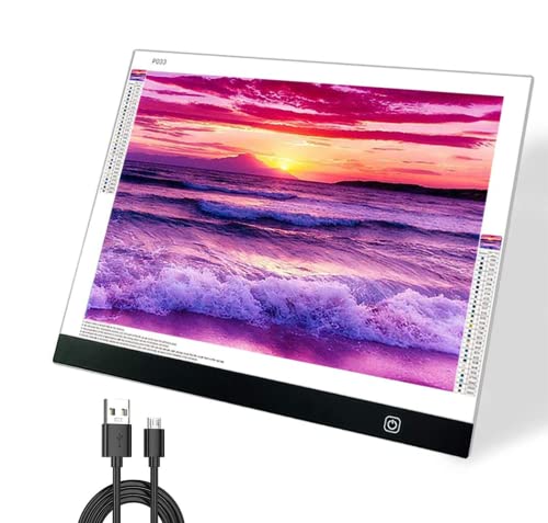 A3S Light Pad for Diamond Painting, Diamond Art Light Board, USB Powered | 11.8"×15.7" lighting area with 3 Brightness fits 5D Diamonds Art Craft, Tracing, Sketching, Weeding Vinyl - size: A3S