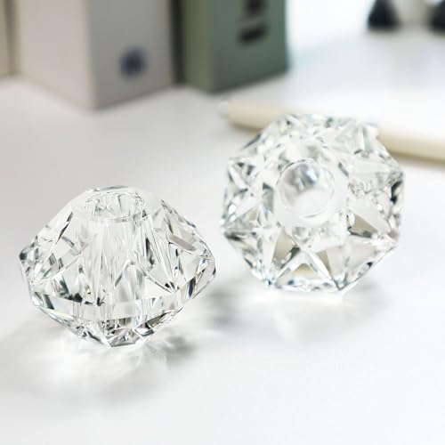 QFkris 2-Packs Crystal Fountain Pen Stand Glass Feather Pen Holder