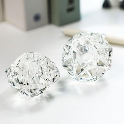 QFkris 2-Packs Crystal Fountain Pen Stand Glass Feather Pen Holder