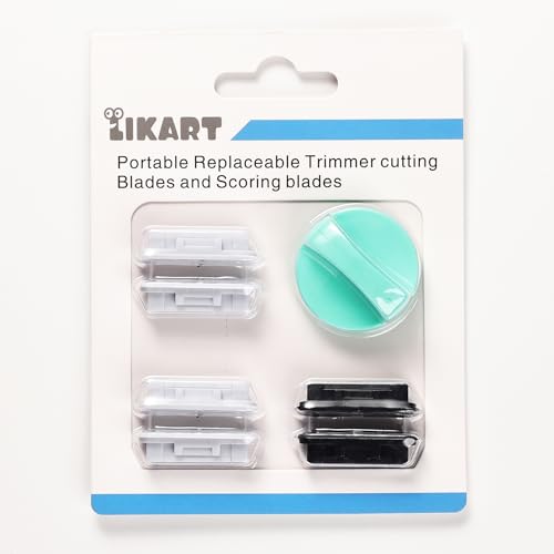 Likart 6-Pack Paper Cutter Replacement Blade kit,Compatible for Cricut Portable Trimmer/Basic Trimmer/Cricut Roll Holder,4 Cutting Blades & 2 Scoring Blades with a Holder,Light Green - color: Light Green(6P)