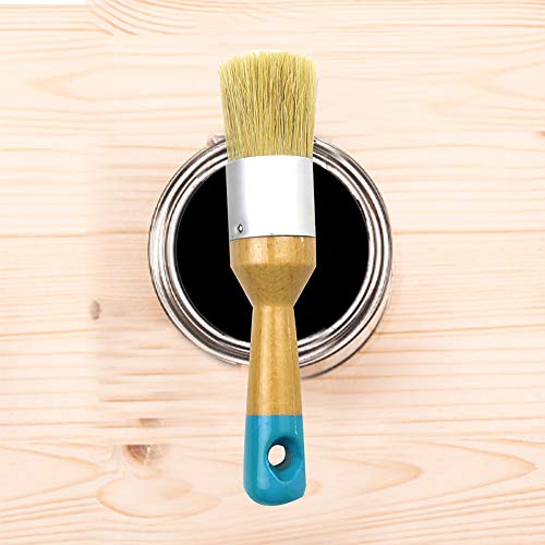 MAXMAN Chalk Paint Brush Set, Small Wax & Stencil Brushes, Professional Natural Bristle Brushes for All Furniture Paints, No Shedding - size: 2PCS-Small