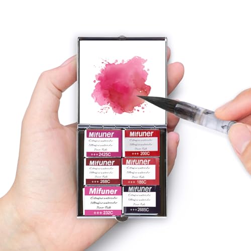 Mini Portable Handmade Artist Watercolor Paint,6 Colors Solid Watercolor - color: Solid Watercolor--mix Color 08