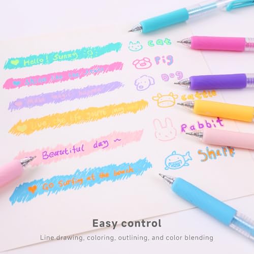 6 Colors 0.7mm Fine Pointed Acrylic Gel Pen Set,Warm Yellow | Fit for Drawing Creation, Daily Painting, Coloring, Card Making, Journaling - color: Yellow