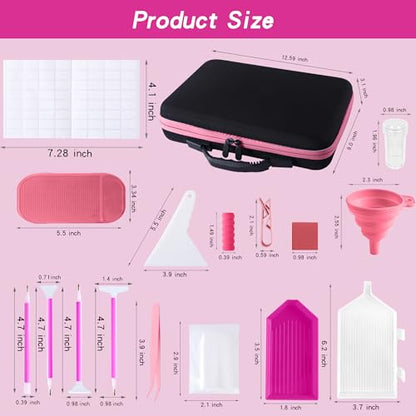 Diamond Art Storage Containers 60 Slots Diamond Painting Tools - color: Pink