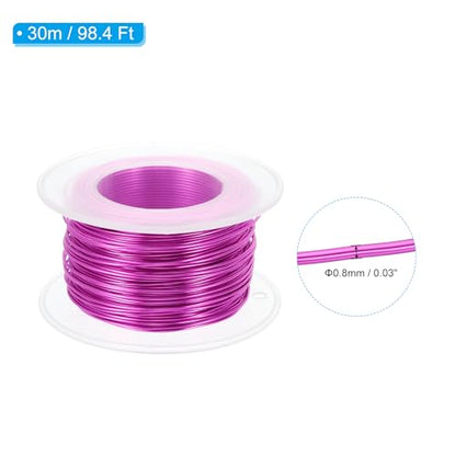 PATIKIL 20 Gauge 0.8mm Aluminum Craft Wire, 98.4 Ft Metal Wire Armature Bendable Wire for Jewelry Making Metal Wrap DIY, Dark Pink - color: Dark Pink, size: 0.8 mm x 30 m