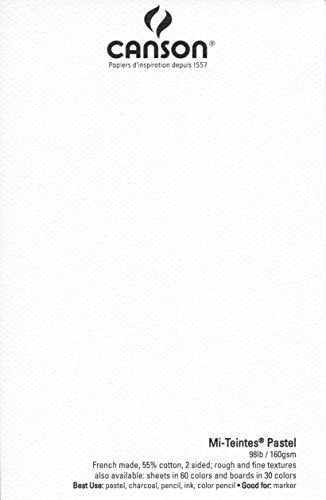 Mi-Teintes Pastel Pad, White with Glassine 9"X12" Top Wire (100510867) - size: 9"X12", style: White