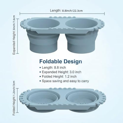 Paint Brush Cleaner Cup Foldable Silicone Brush Washer With Holder Dual Compartments For Watercolor Acrylic Oil Painting Art Supplies Portable Container For Artists Students Studio Travel Use