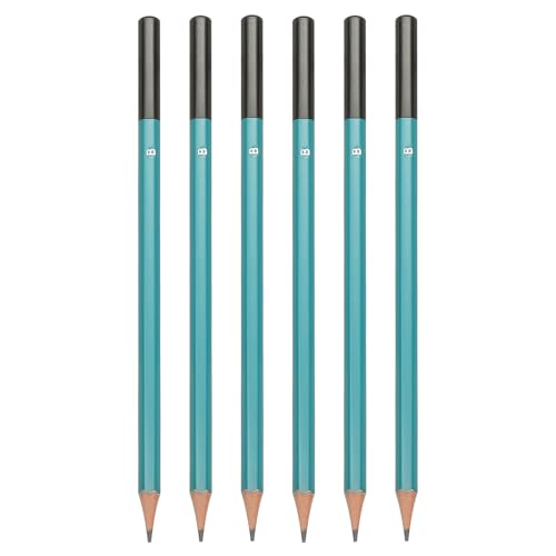 PATIKIL B Drawing Pencils for Sketching, 6PCS Sketch Pencils for Drawing Art Pencils Graphite Wood Pre-sharpened for Drawing Sketching Artist, Hexagonal, Black Refill, Green/Black Pole - style: B