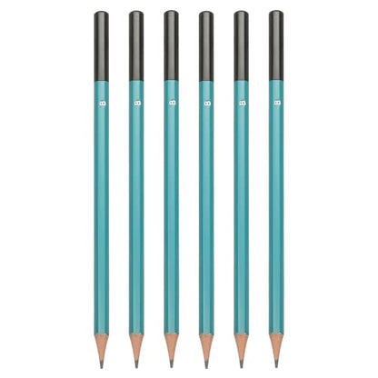 PATIKIL B Drawing Pencils for Sketching, 6PCS Sketch Pencils for Drawing Art Pencils Graphite Wood Pre-sharpened for Drawing Sketching Artist, Hexagonal, Black Refill, Green/Black Pole - style: B