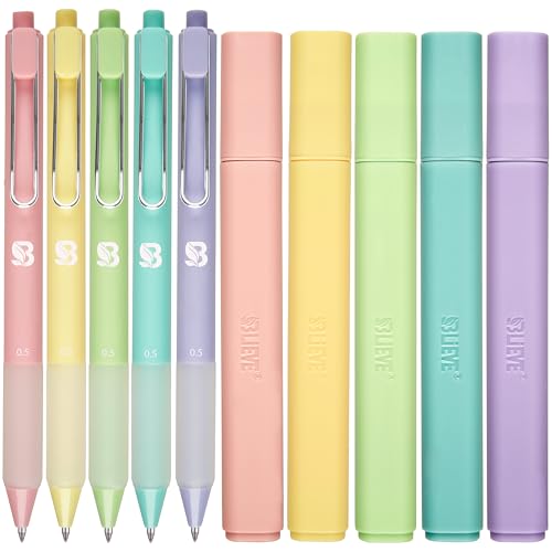 BLIEVE - Aesthetic Highlighters and Gel Pens With Soft Ink and Chisel Tip, Bible Highlighters and Pens No Bleed, Dry Fast Easy to Hold, for Bible Journaling Planner School Supplies (CANDY) - color: CANDY