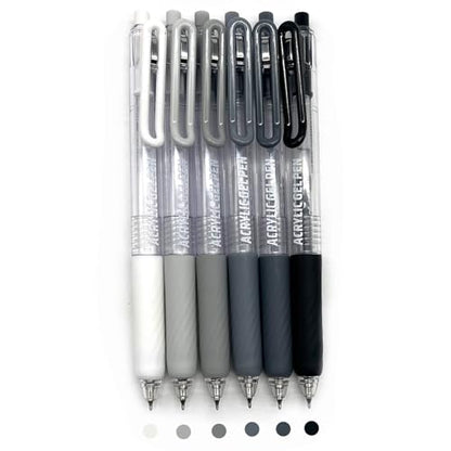6 Colors 0.7mm Fine Pointed Acrylic Gel Pen Set,White | Fit for Drawing Creation, Daily Painting, Coloring, Card Making, Journaling - color: White