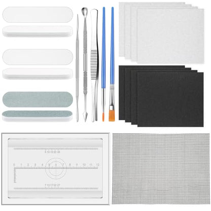 Lasnten 15 PCS Metal Silver Clay Kit, DIY Hand Making Jewelry Making Tool, Precious Metal Clay Essentials Starter Tool Kit