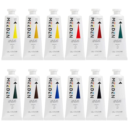 MEEDEN Artist Oil Paint Set - 12 Colors x 60ml/2oz Tubes | Art Supplies for Canvas Painting - color: 12 Colors, size: 2 Fl Oz (Pack of 12)