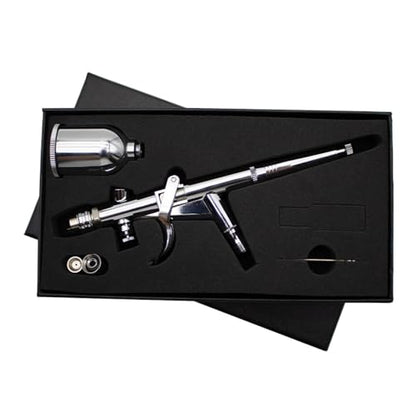 Uouteo Airbrush Trigger Gun, Air Brush Gun with 0.5mm Fan Spray Cap/Needles/Nozzles, 15 CC Cup for Painting Model Nails Cake Makeup - color: 217A 0.5mm Airbrush Kit