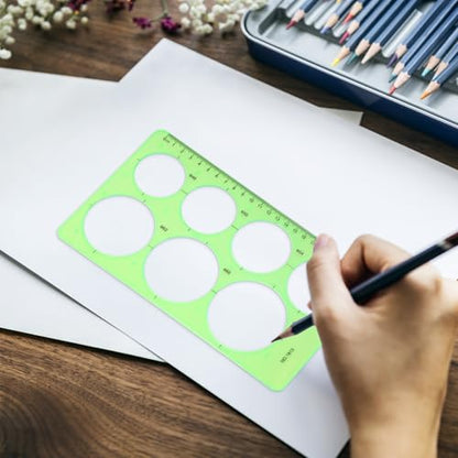 Dimeho Geometric Drawings Templates,4 Pcs Circle Shape Stencils for Drawing