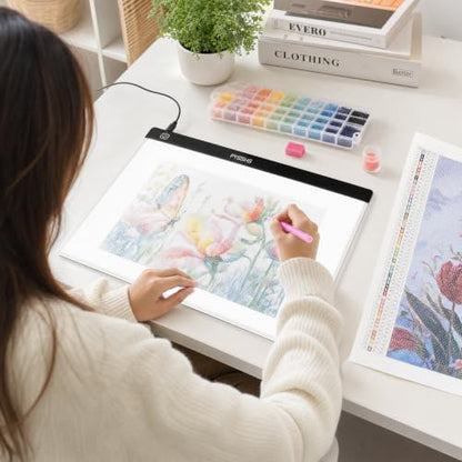 A3 LED (16.7''x 12.7'') Light Pad for Diamond Art, USB Powered 3 Brightness Levels with Clips & Diamond Art Painting DIY Kits, Accessories for Tracing, Drawing, Sketching, Animation - size: A3 (Light Pad)
