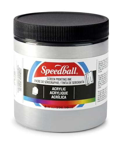 Speedball 4629 00 Acrylic Screen Printing Ink, 8 fl. oz., Silver (Pack of 12) - color: Silver