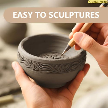 VIBRATITE 10LB Air Dry Clay, Gray Modeling Clay for Pottery & Sculpting | Easy to Shape for Hand Building, Wheel Throwing, DIY Crafts, Classroom Art Projects, Ideal for Beginners & Artists - color: Gray