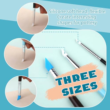Silicone Sculpting Tools, Pottery Tools, Clay Tools, Clay Sculpting Tools | Clay Tools Sculpting with 15 PCS Modeling Dotting Tool, Embossing Tool for Modeling, Nail, Painting - color: Color A
