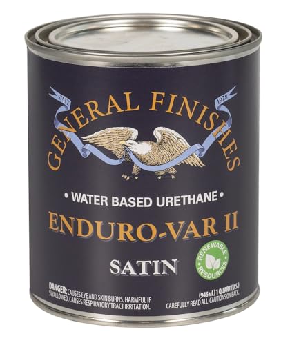 General Finishes Enduro-VAR II Water Based Urethane Topcoat, 1 Quart, Satin - color: Satin, size: 1 Quart