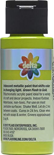 Delta Creative Ceramcoat Acrylic Paint, 2 oz, Flash Metallic Green - color: Flash Metallic Green