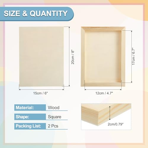 MECCANIXITY 6 Pack Wood Canvas Boards, 6x8 Inch Art Canvases Square Unfinished Wood Panel for Painting, Crafts, DIY Projects, Pouring Art - size: 6x8 Inch