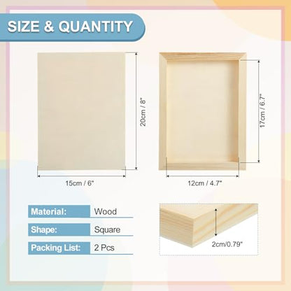 MECCANIXITY 6 Pack Wood Canvas Boards, 6x8 Inch Art Canvases Square Unfinished Wood Panel for Painting, Crafts, DIY Projects, Pouring Art - size: 6x8 Inch