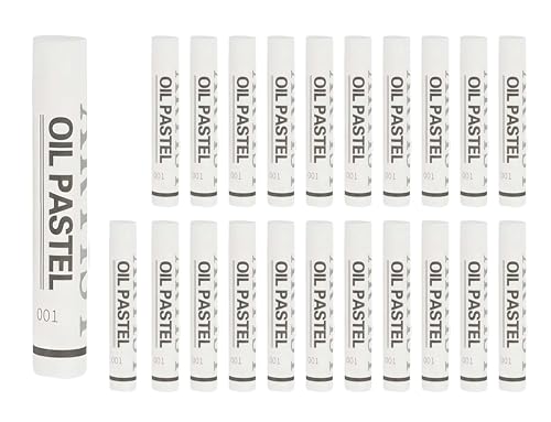 Soft Oil Pastels, 24 Pcs Vibrant Creamy White Pastels Stick Crayons Replenish Art Supplies for Blending Painting Drawing Graffiti - color: White
