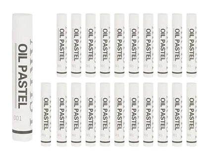 Soft Oil Pastels, 24 Pcs Vibrant Creamy White Pastels Stick Crayons Replenish Art Supplies for Blending Painting Drawing Graffiti - color: White