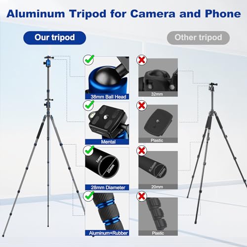 80/85 inches Heavy Duty Tripod for Camera Phone, 85" Camera Tripod Monopod - color: Blue