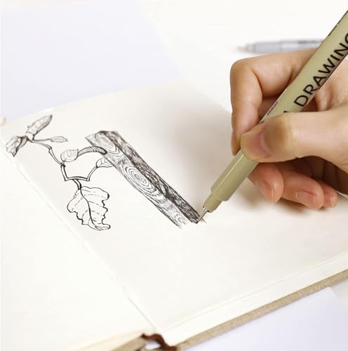 Fineliner Drawing Art Pen Writing Pens Inking Markers Liner Smooth Micro Line Tip Fine Line Ink Set Study Supplies, 6pcs Black Pens
