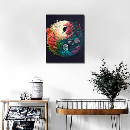 TUMOVO Paint by Numbers for Adults Beginner Yin Yang - color: Yin yang