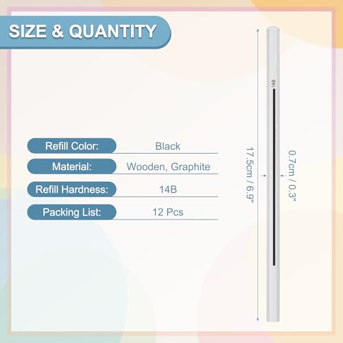 PATIKIL 14B Graphite Pencils for Drawing, 12Pcs Sketching Pencils Wood Supplies Set Break-Resistant Lead with Built-in Sharpening Area for Painting Sketching Artist Design - style: 14B