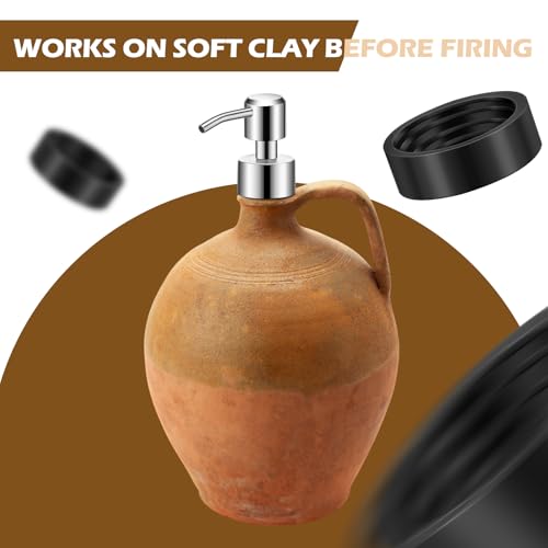 LemonRoad 4 Pcs Threading Tool and Dispenser Set Thread Cutter for Pottery with Clay Threading Pottery Tools for Soap Dispenser Ceramics Uniform Threads (Black)