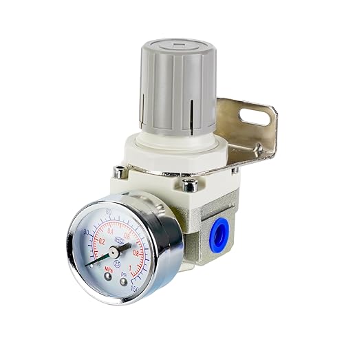 Air Pressure Regulator with 1/4" Port, Air Compressor Regulator with 0-150 PSI Precision Gauge and Bracket, Perfect for Compressed Air System, AR2000-02